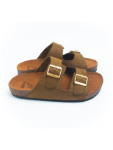 Peru Brown Double Strap Slipper - peru-brwon, 41