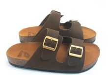Brwon Matt Double Strap Slipper