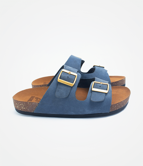 Men "Double strap"Slipper "Baby Blue"